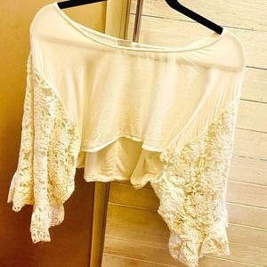 boho lace crop top size small